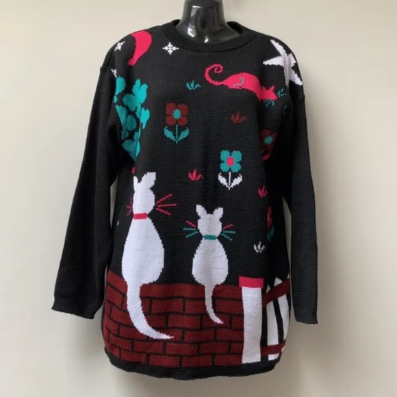 Sweaters - Vintage quirky fun car jumper fits uk 12 acrylic
